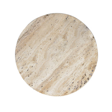 Javier 14" Contemporary Natural Marble Handmade X-Shaped End Table - JONATHAN Y